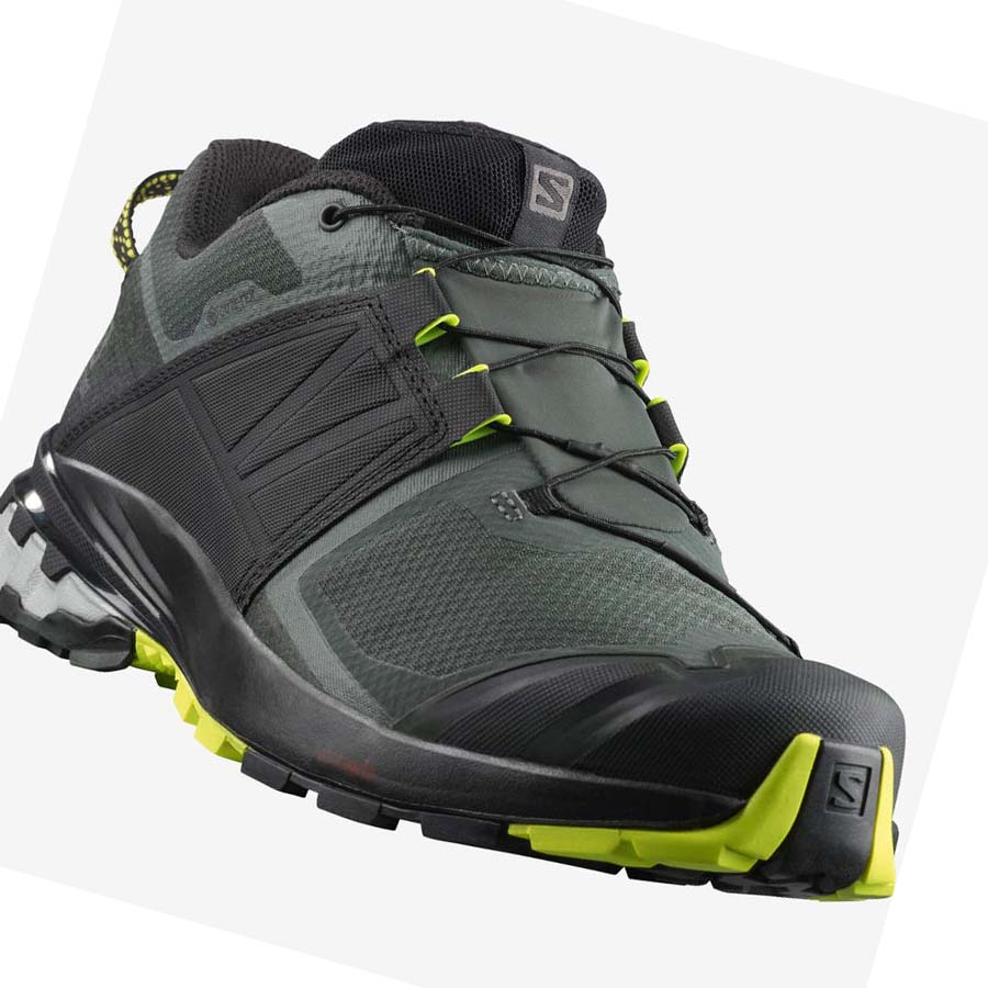 Tenis Para Trail Running Salomon XA WILD GORE-TEX Hombre Negros Verde Oliva | MX 3501GSO